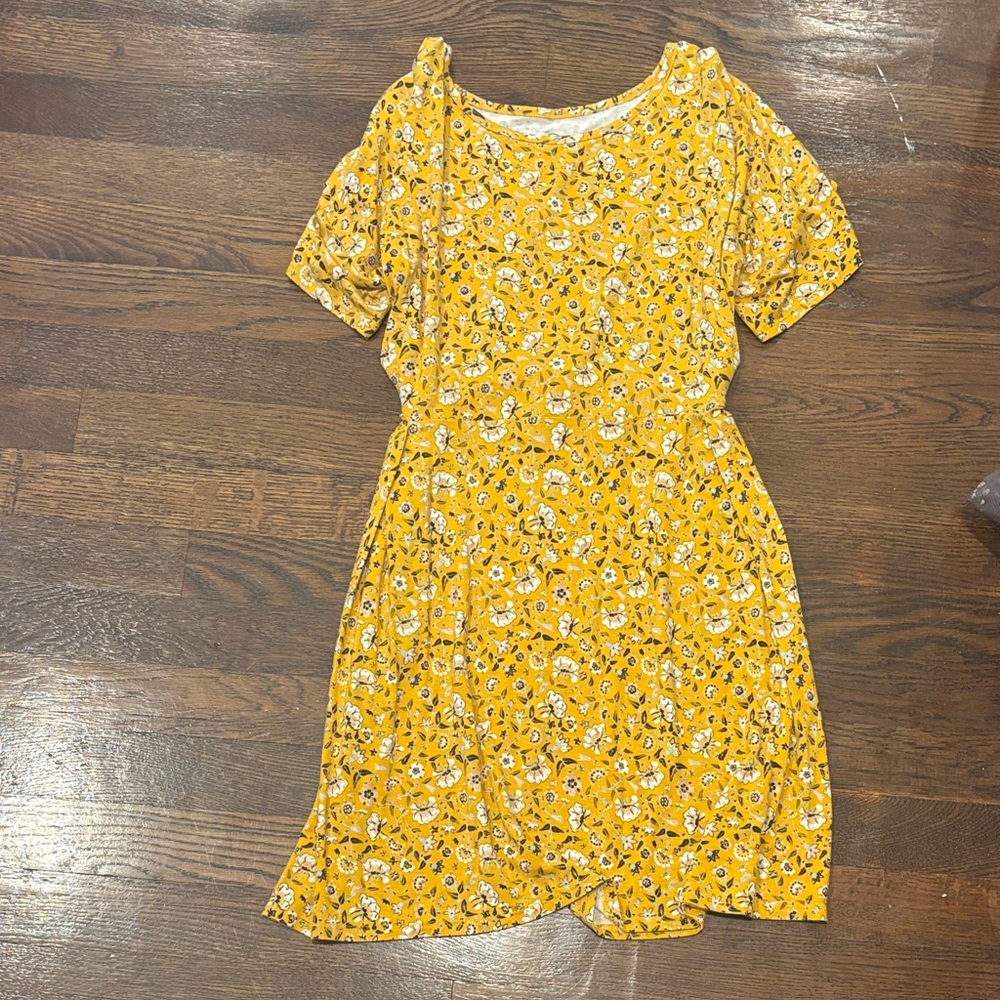 Art Class Yellow Floral Kids Casual Dress